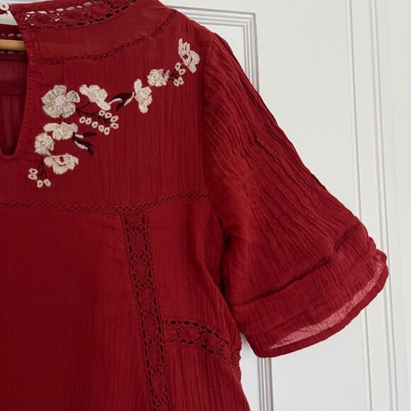 Free People Perfectly Victorian Embroidered Mini Dress | Size Medium - Picture 11 of 14